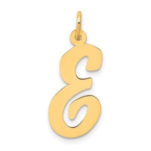 14k Yellow Gold Madison Collection LG Classic Script Initial E Pendant